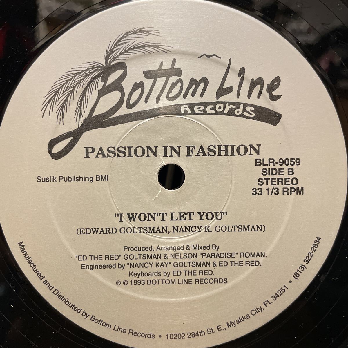 PASSION IN FASHION / DON'T LET THE FEELING GO 12インチ BOTTOM LINE RECORDS_画像2