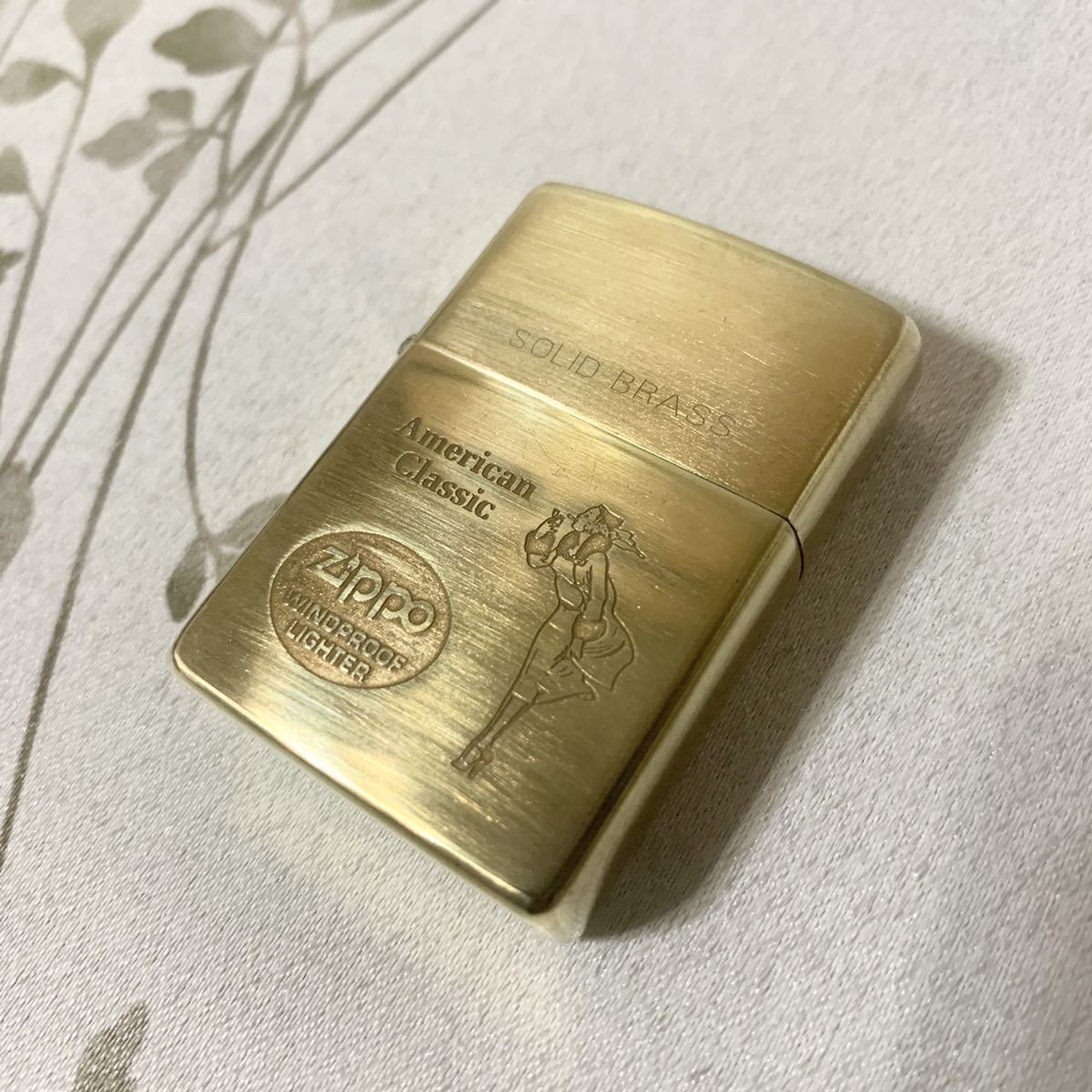 ビンテージ Zippo ジッポー ウィンディ SOLID BRASS 1990製-