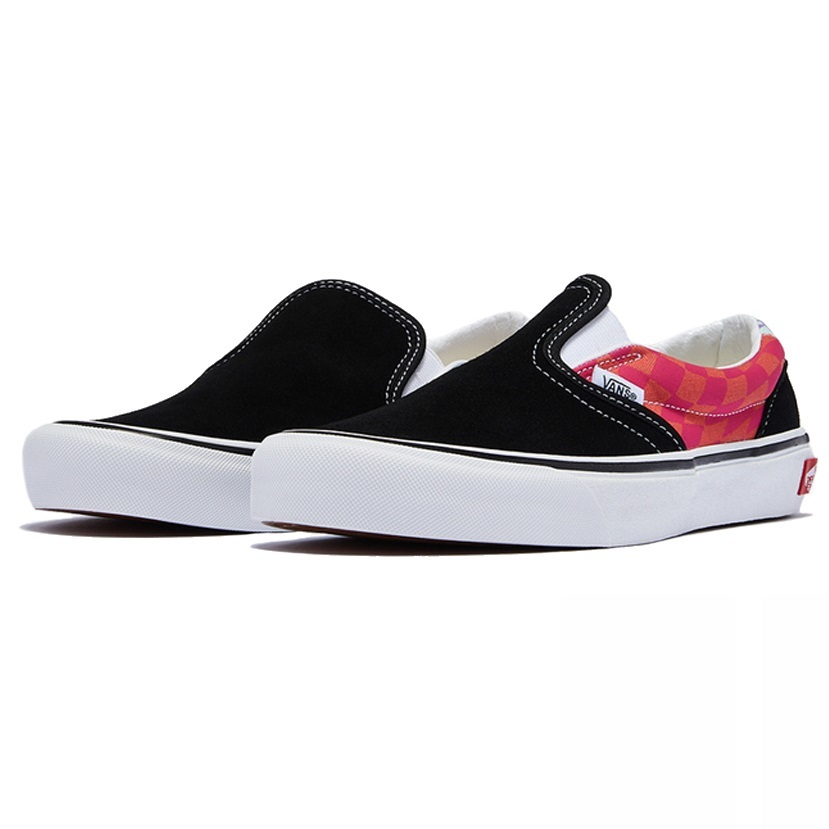 ☆VANS Classic Slip-On Twist ワープチェッカー 黒/赤×オレンジ/紫×薄青 28.5cm バンズ クラシック スリッポン ツイスト VN0A4UUD1LK_画像1