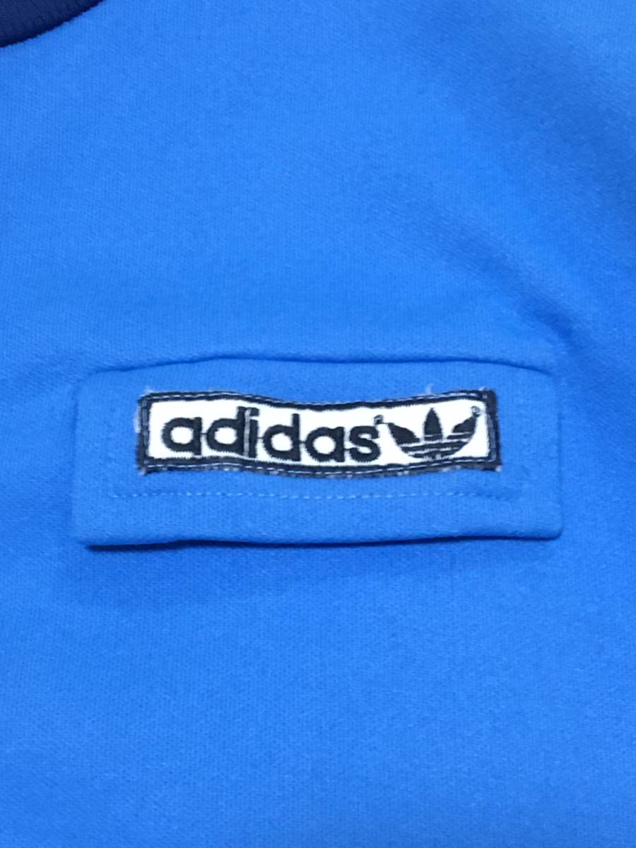 レアモデル ビンテージ 70s 80s ユーゴスラビア製 adidas アディダス 胸ポケット付き ジャージ 水色x紺 レトロ トラックトップ vintage_画像5