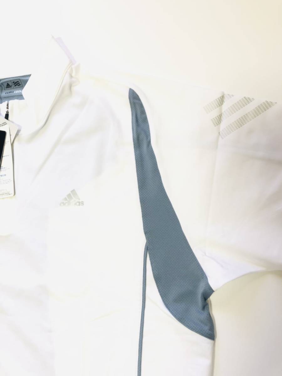 アディダス adidas ゴルフ メンズウエア 半袖 ストレッチ 新品 サイズO ホワイト系の画像3