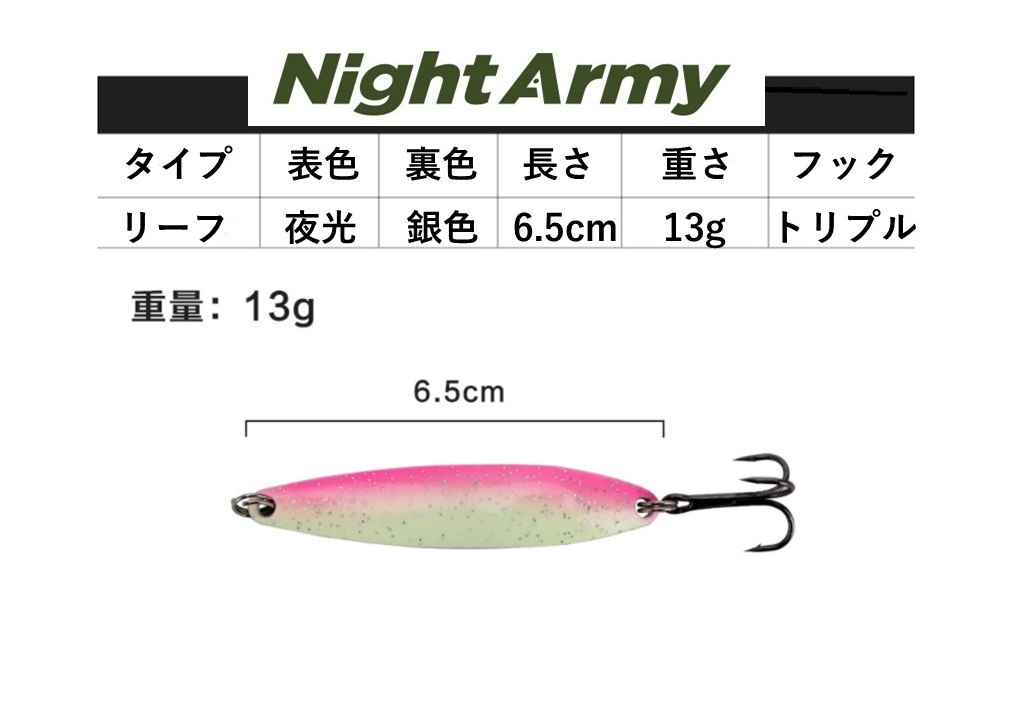 ヤフオク 新品送料込 13ｇ スプーン ５色セット 夜光グラ