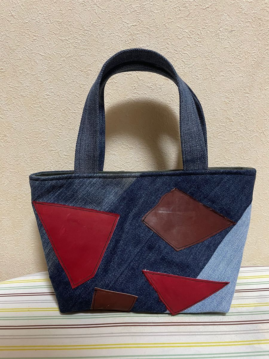 Paypayフリマ ハンドメイド 手作りトートバッグ トートバッグ ハンドメイドバッグ デニムバッグ 牛革 Paypayフリマ ハンドメイド 手作りトートバッグ トートバッグ ハンドメイドバッグ デニムバッグ 牛革