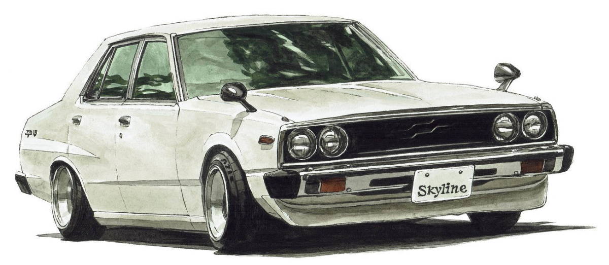 NC-821スカイラインC210/GT-R・NC-822ジャパンC210/GT-R限定版画300部 直筆サイン有 額装済●作家 平右ヱ門 希望ナンバーをお選びください_スカイラインジャパンC210