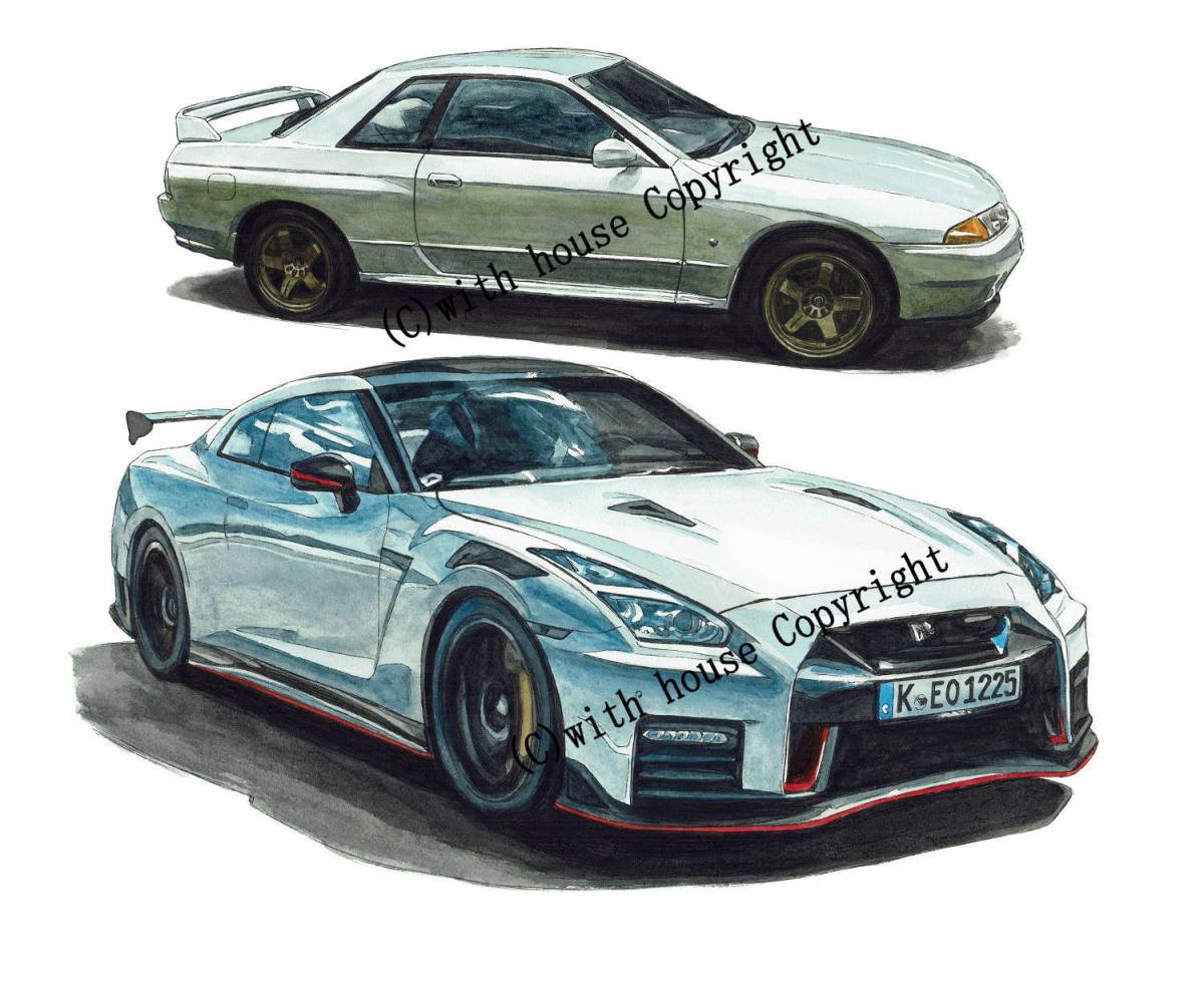 NC-1101スカイラインGT-R/NISMO・NC-1102 GT-R R34/NISMO限定版画300部 直筆サイン有 額装済●作家 平右ヱ門 希望ナンバーをお選びください