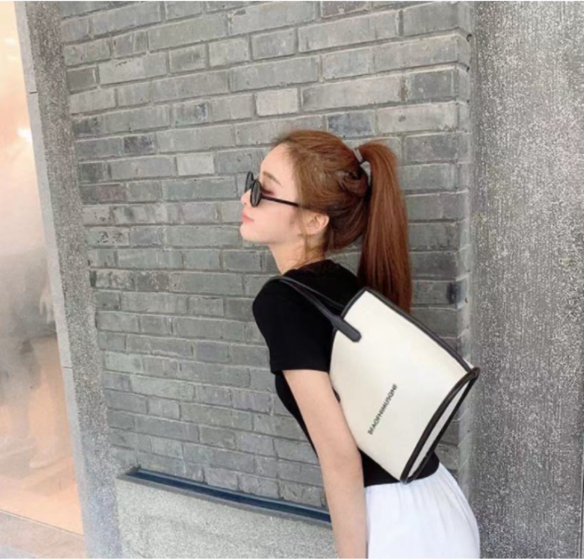 【即納大人気】 春夏 キャンバスバッグ 2ＷＡＹ カジュアル ハンドバッグ 通勤 通学 韓国 かわいい ロゴ