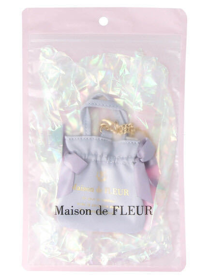 完売 限定品 メゾンドフルール Maison de FLEUR ミニダブルリボントート バッグチャーム/ブルー/アクセサリー ぬいぐるみ ピンク