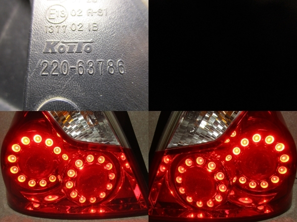 フーガ Y50 前期 テールランプ 左右 KOITO 220-63786 LED点灯写真あり_画像2