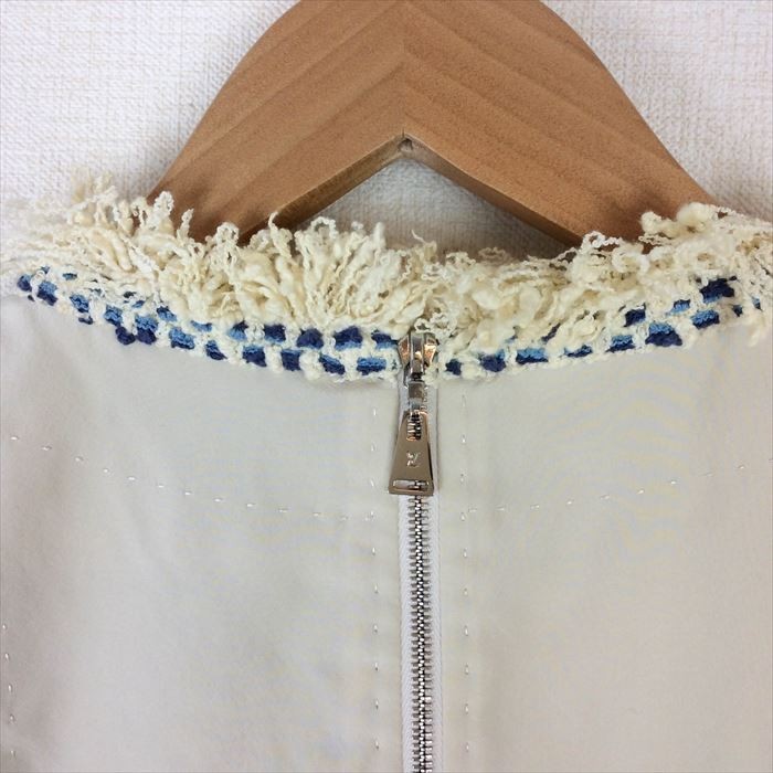 ルイヴィトン Louis Vuitton ブラウス ツイード 水色 ノースリーブ
