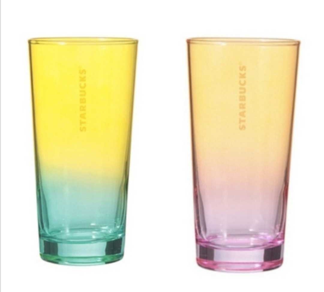 スターバックス カラーグラス　2種セット　オレンジ&パープル　イエロー&グリーン　さくら　サマー