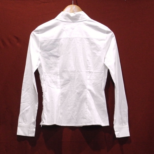 ICEBERG アイスバーグ イタリア製 デザイン ロゴ プルオーバー ドレスシャツ 長袖シャツ カットソー レディース 白 XS ～S 美品_画像2