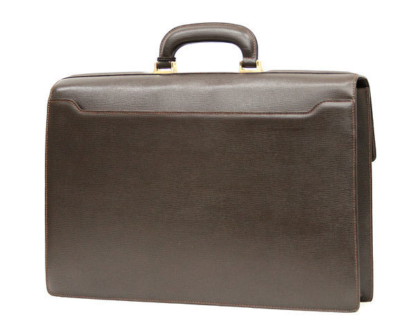 状態良好!!LOEWE/ロエベ アナグラム レザー ブリーフケース ブラウン