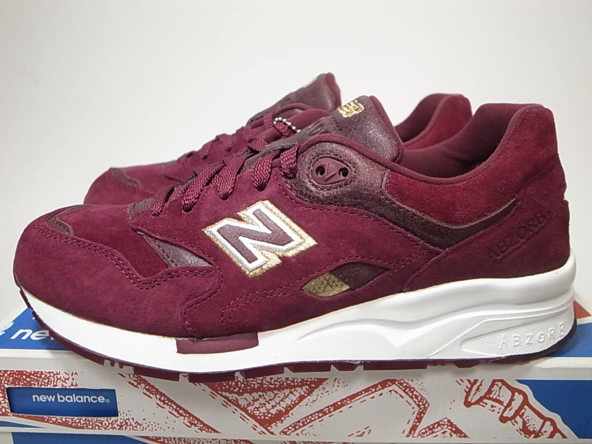 【送料無料 即決】UBIQ x NEW BALANCE CM1600CR ENGLISH CROWN 25cm US7新品 ユービック別注コラボ限定 クラウン バーガンディ スウェード_画像2