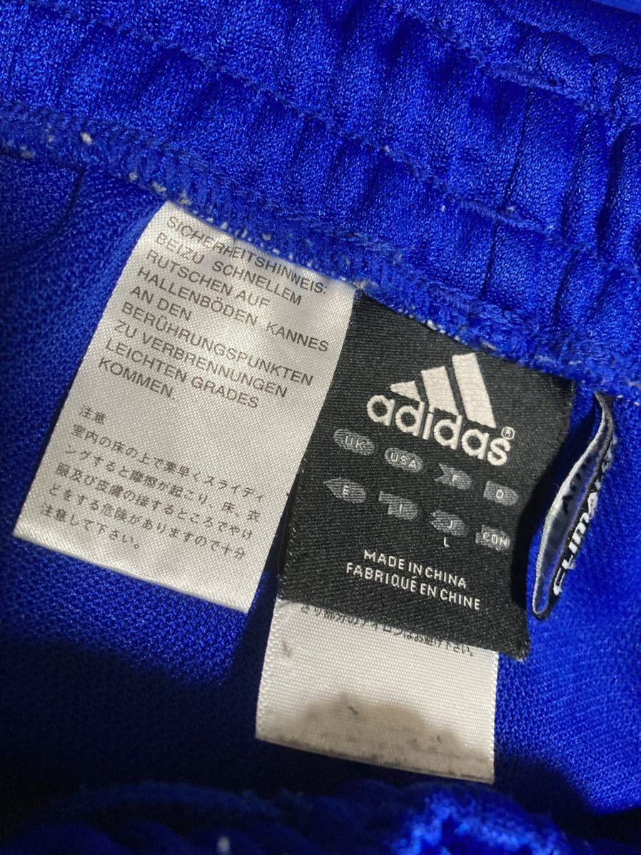 прекрасный товар adidas синий, Logo белый, линия красный, белый стрейч шорты размер L