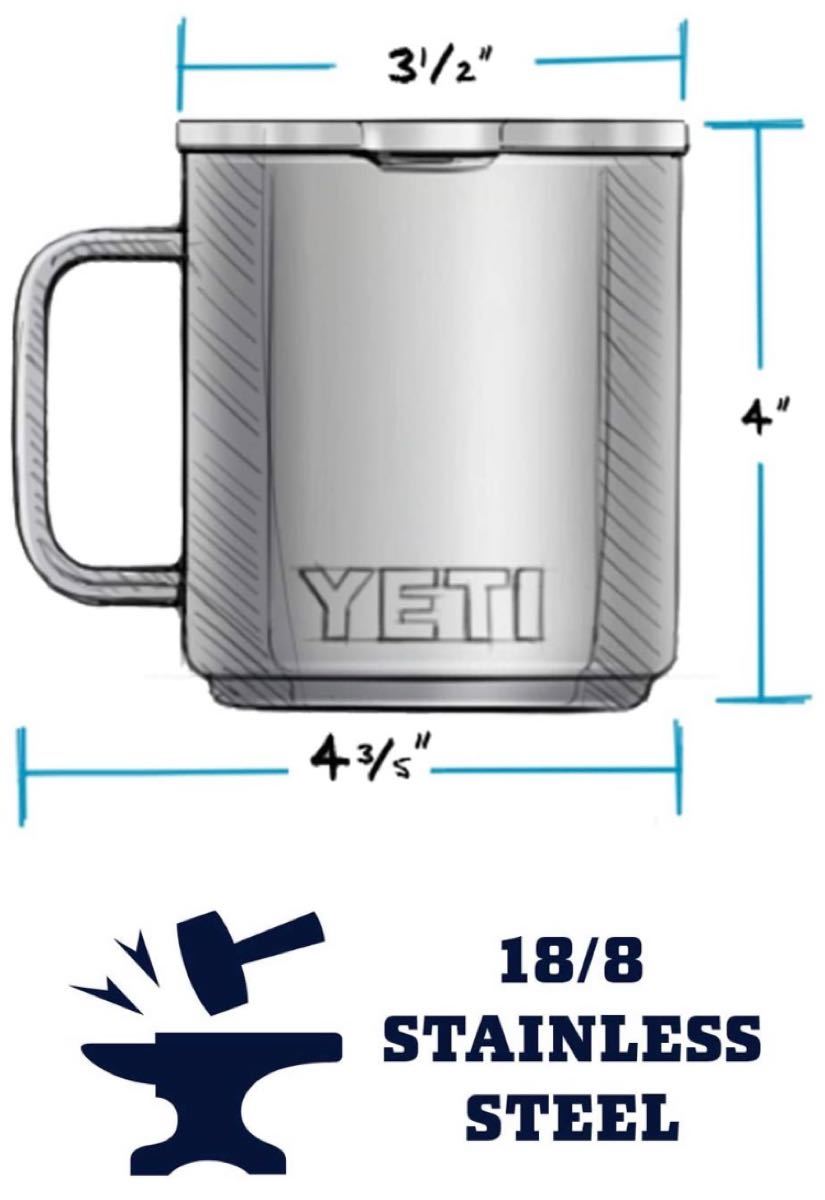 【新品未使用】YETI 10オンス ステンレス マグ 取手付き キャンプ マグスライダー 蓋付き マグネット