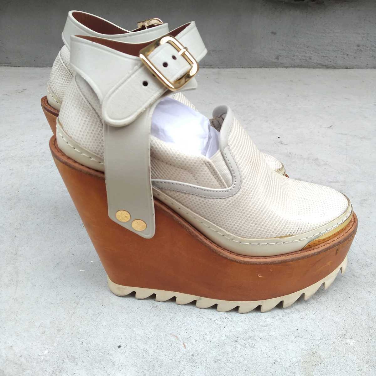  undercover UNDERCOVER/ Shark sole / high heel / Wedge sole / ankle strap / shoes /23/23.5/XXS/N6F51-1/ regular price 93500