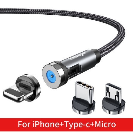 a402 マグネット式充電ケーブル 360度回転 3in1 USBケーブル iPhone/Type-C/Micro USB_画像2