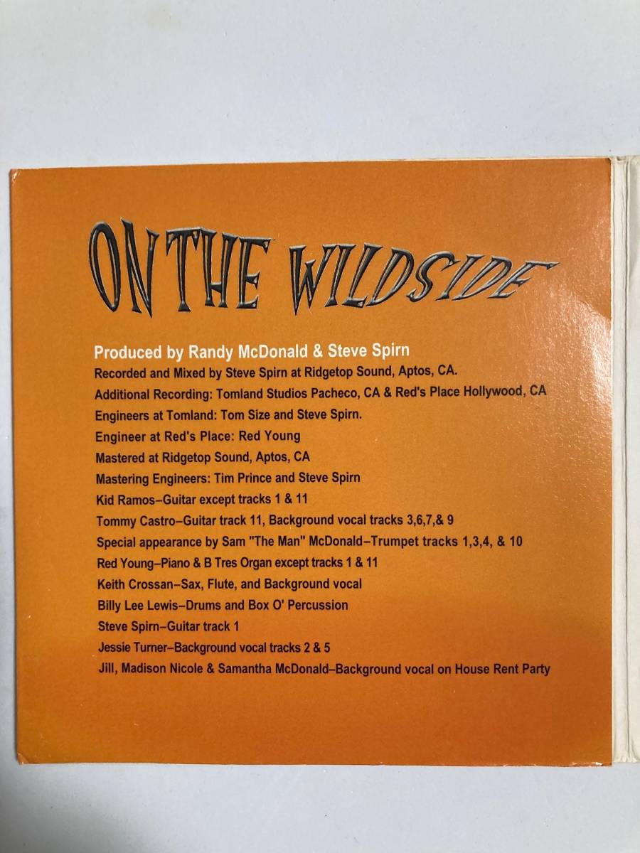 【ブルース】ランディ・マクドナルド（RANDY McDONALD）「ON THE WILDSIDE」(レア)中古CD,USオリジナル初盤、BL-620_画像4