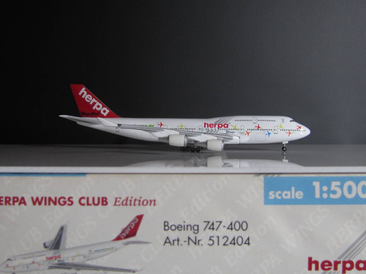 ◆HERPA WINGS CLUB Edition [NEW GENERATION MODEL 2001]◆Herpa Wings[512404]1:500◆Ｂ７４７－４００の画像1