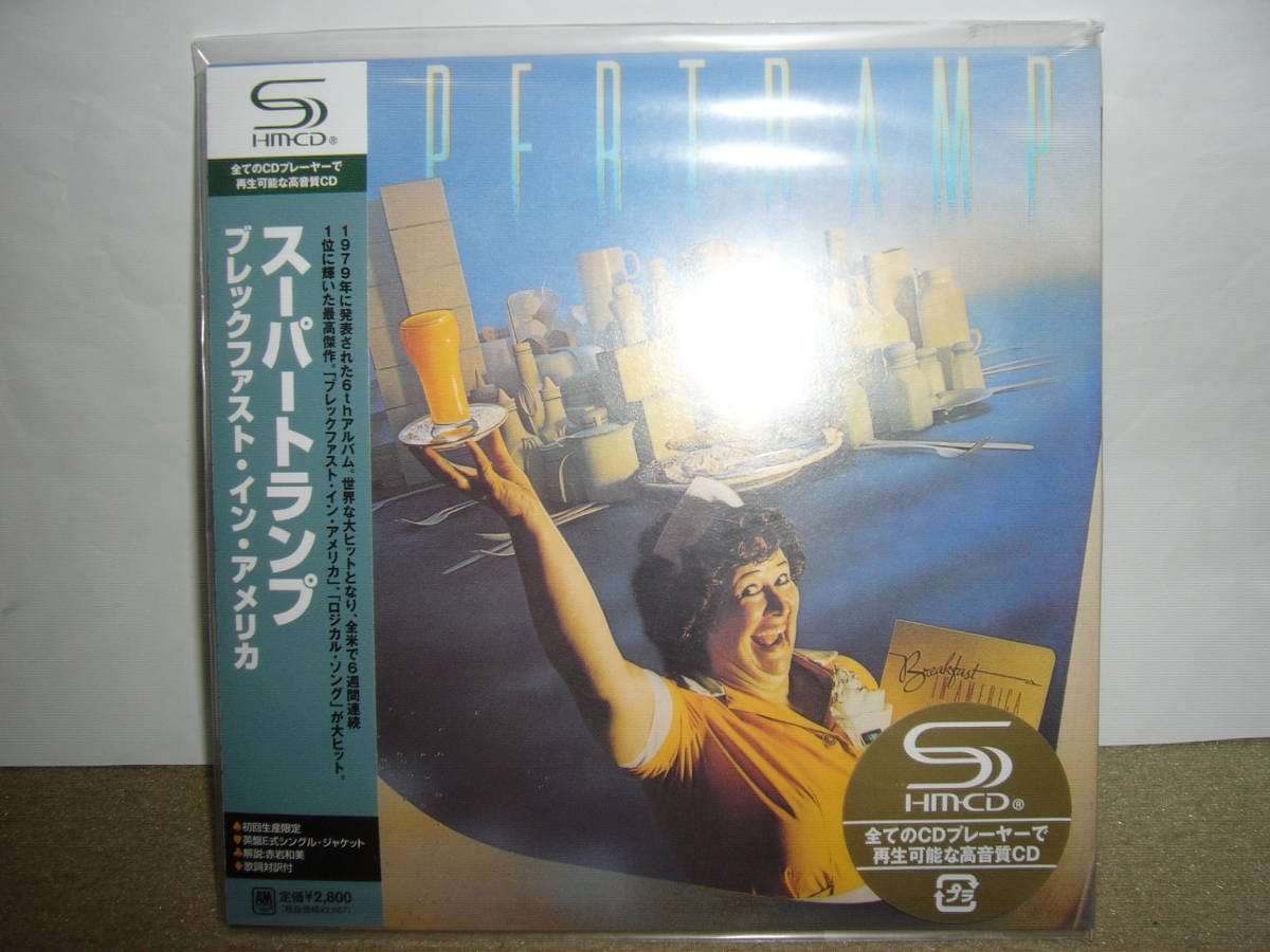 英国ポピュラー系名バンド Supertramp 全盛期大ヒット傑作「Breakfast in America」旧リマスター紙ジャケSHM-CD仕様限定盤　未開封新品。_画像1