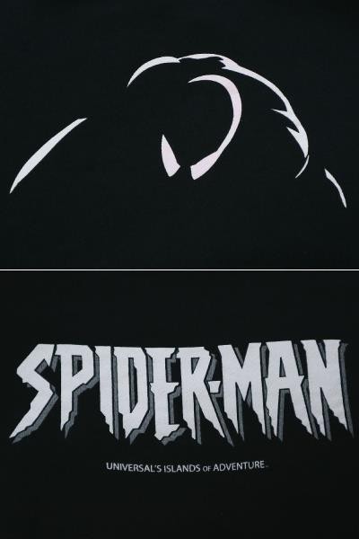 正規品 スパイダーマン USA製 00s Marvel マーベル・コミック SPIDER-MAN スウェット パーカー 黒 L程度//Tシャツ ビンテージ アメコミ 90s