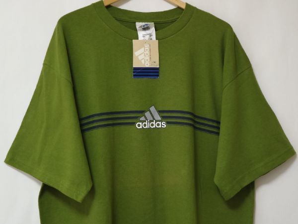 1998年製 デッドストック usa製 L adidas オールド アディダス ビンテージ Tシャツ スポーツパフォーマンス EQUIPMENT エキップメント XXL_画像1