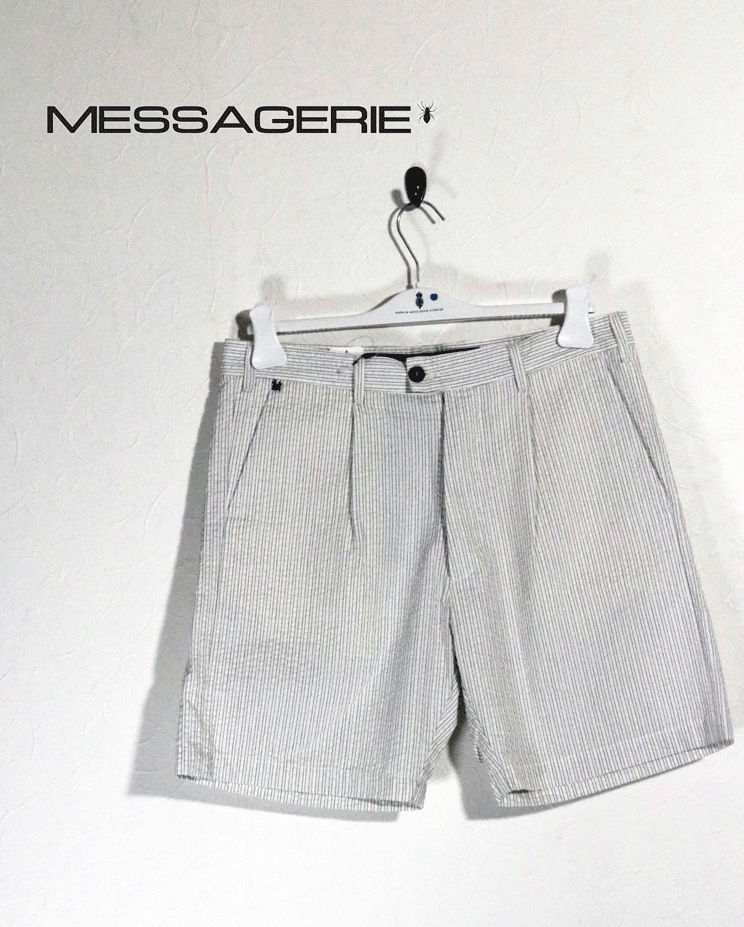 憧れ 綿100% 新品★最大値下げ★MESSAGERIE メッサジェリエ ショートパンツ ピンストライプ柄 ブラックxホワイト made サイズ48 italy in Mサイズ 憧れ 綿100% 新品★最大値下げ★MESSAGERIE メッサジェリエ ショートパンツ ピンストライプ柄 ブラックxホワイト made サイズ48 italy in Mサイズ