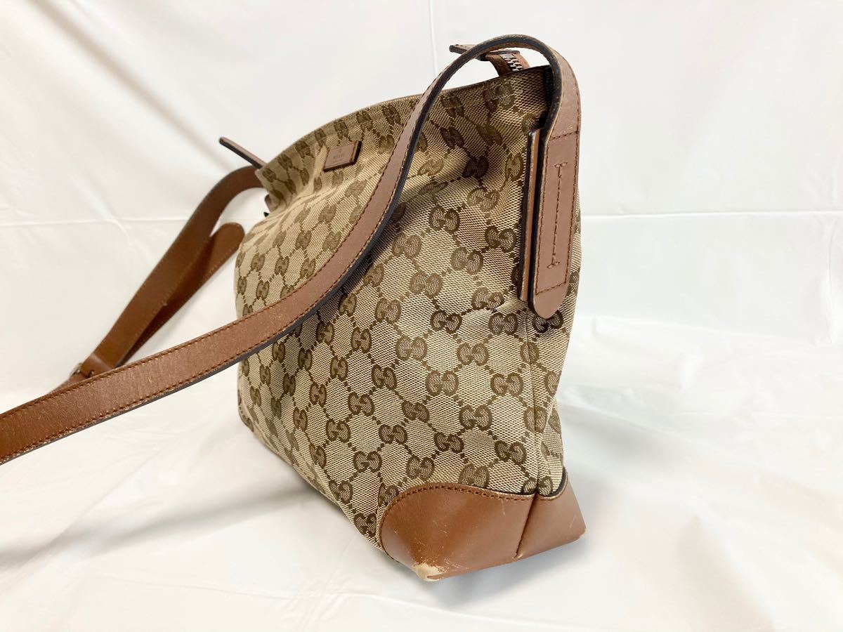 ☆GUCCI☆グッチ ショルダーバッグ GGキャンバス ベージュ 337598 斜めがけ