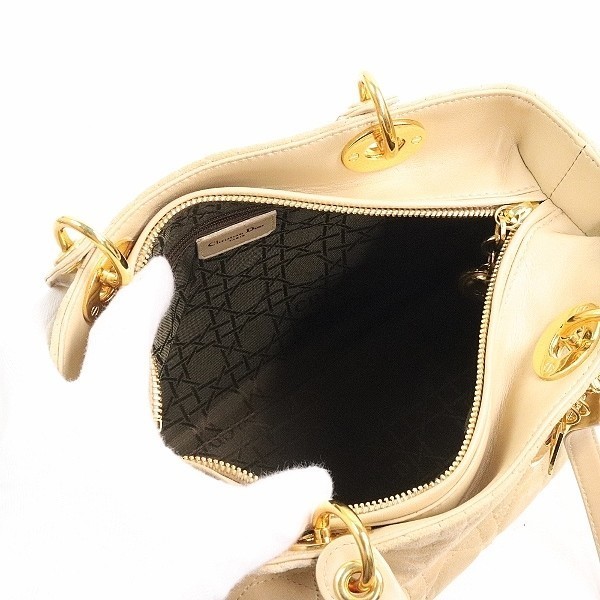 未使用品◆Christian Dior/クリスチャン ディオール レディディオール カナージュ スエード×レザー 2WAY ショルダー ハンド バッグ_画像6