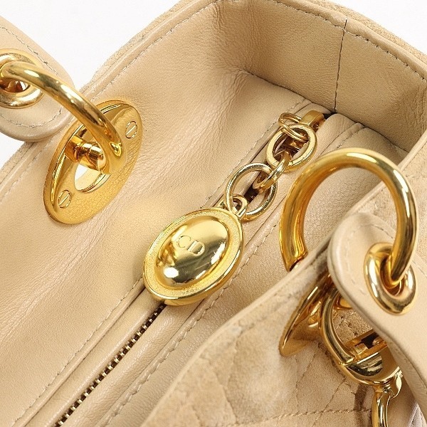 未使用品◆Christian Dior/クリスチャン ディオール レディディオール カナージュ スエード×レザー 2WAY ショルダー ハンド バッグ_画像8