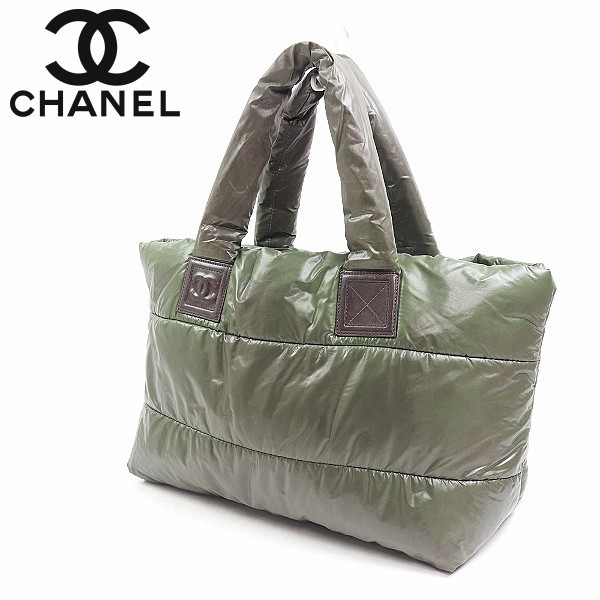 正規販売店】 ○CHANEL / カーキ バッグ トート ナイロン＆レザー