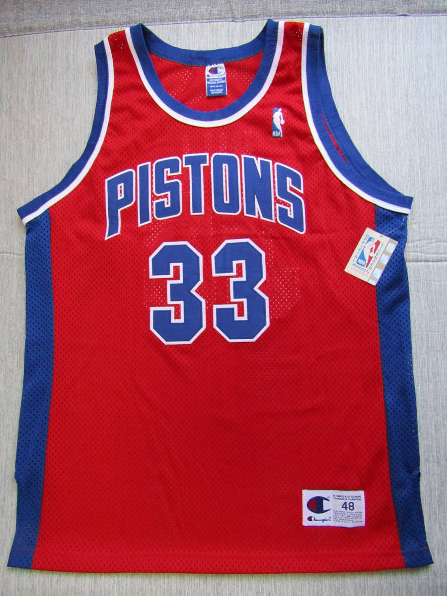 ■美品 NBA PISTONS　グラント・ヒル　オーセンティック　ユニフォーム　デトロイト・ピストンズ　チャンピオン製　48　当時物　バスケ