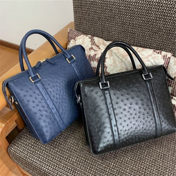 ☆希少品 オーストリッチ 本革 2WAY ブリーフケース ビジネスバッグ 手提げ 女性 レディース クイルマーク レザー PC対応 通勤 プレゼント_画像10