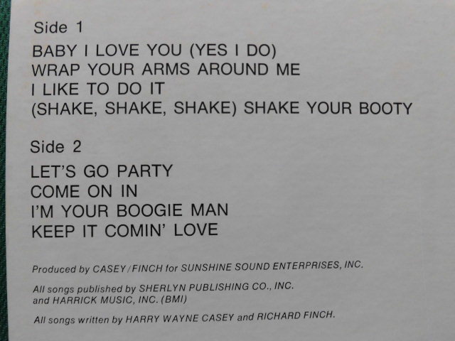 シェイク・ユア・ブーティ/K.C.& サンシャイン・バンド　マイアミ・ファンキー・ダンス・バンド、3rdアルバム1976年国内初回盤_画像10