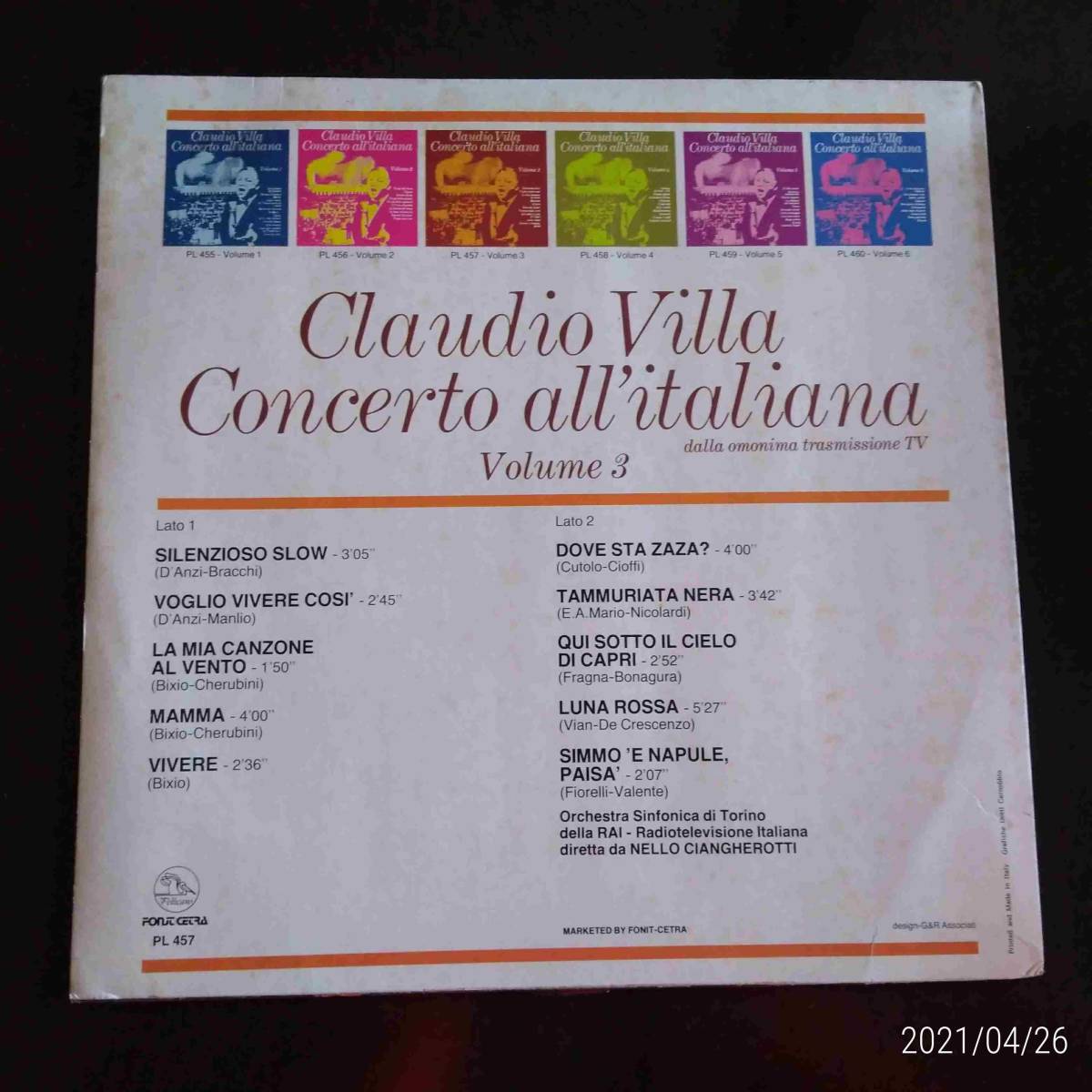 伊盤/Pellicano　クラウディオ・ビルラ　イタリアン・コンサート（Concerto aii'italiana）Vol.3　静けさのスロウ、マンマ　他全12曲　01_画像2