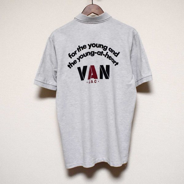 （お得な特別割引価格） ヴァンヂャケット VAN JAC 半袖ポロシャツ 背面アーチロゴ Mサイズ