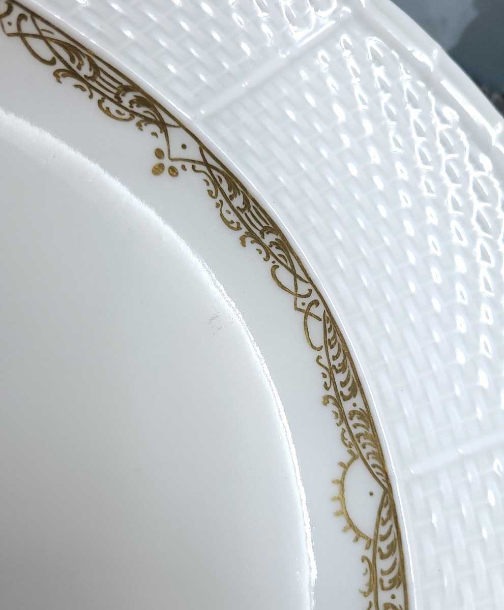 美品☆Meissen マイセン アンティーク 大皿 45cm オーバルプレート 花 金彩 エンボスデザイン 一級品 オールド AB6 4