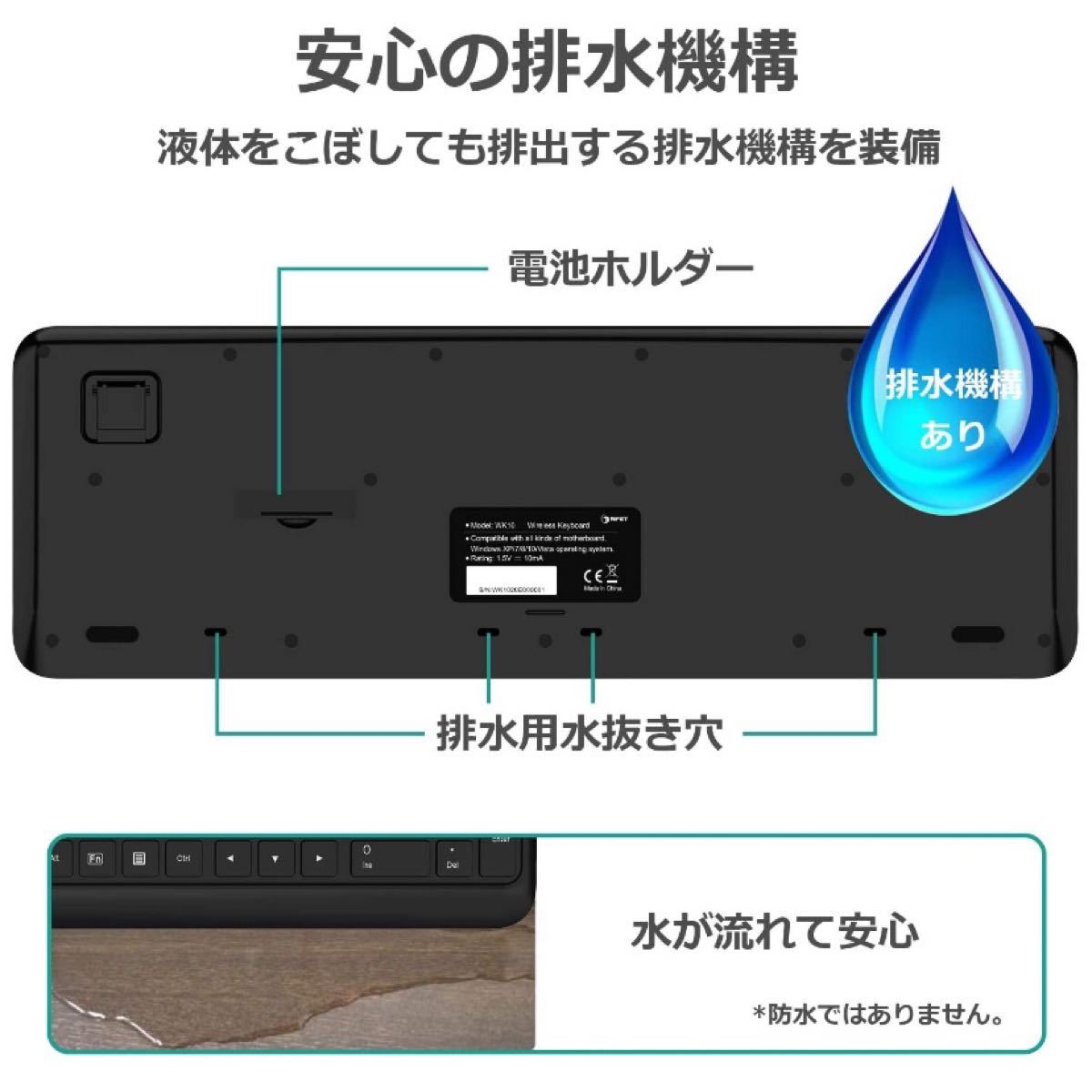 【新品未使用】NPET キーボード ワイヤレス 無線 薄型 省エネ 日本語配列