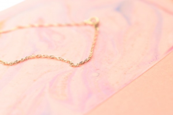 K18 18 золотой розовое золото 15cm breath браслет ножной браслет женский подарок подарок 