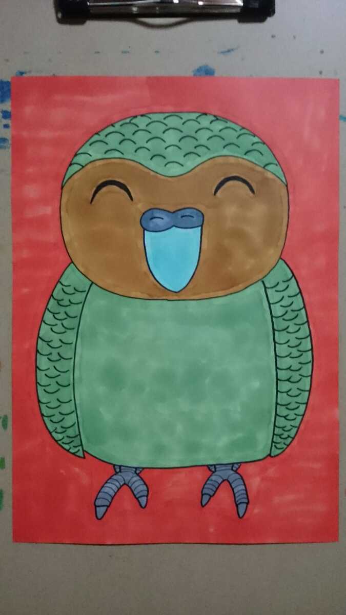 B5 размер оригинал ручные иллюстрации смех лицо. kakapo kun 