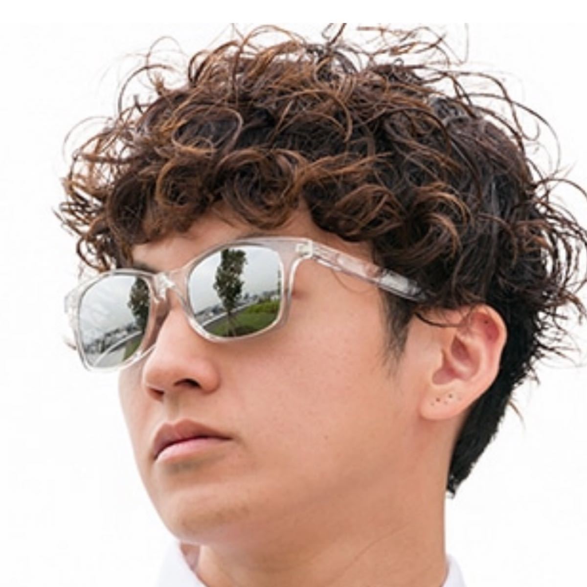 美品 ゾフ 度付き サングラス メガネ カラーミラーレンズ