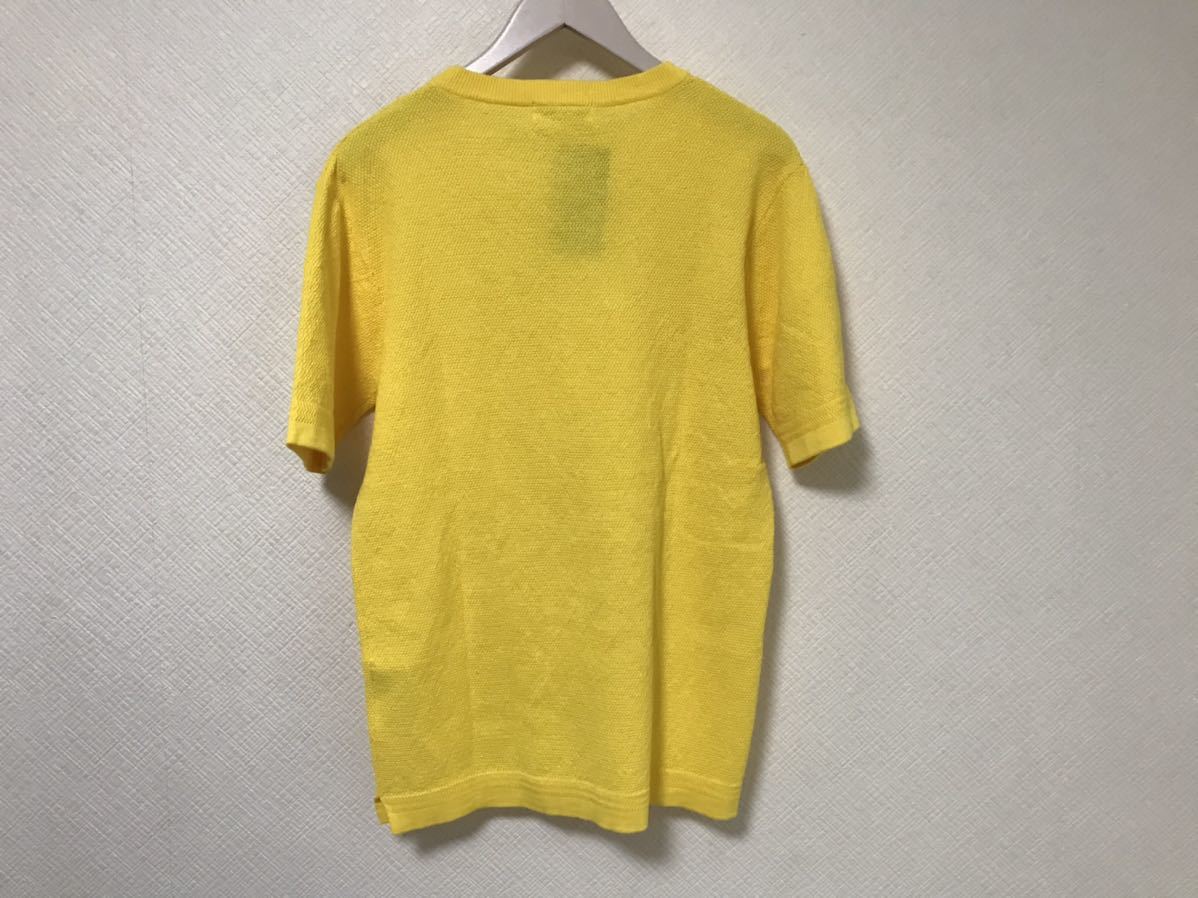  new goods unused genuine article vo-gishuVOGUISH short sleeves knitted sweater business suit men's L yellow yellow color 