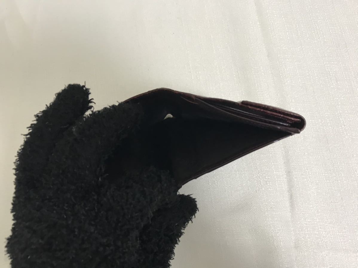 本物フルラFURLA本革クロコ型押しレザー二つ折りサイフ財布札入れコインケース茶ブラウンレディースメンズ旅行トラベル