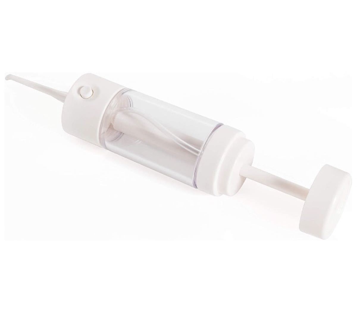 口腔洗浄機 300ml 防水 携帯型 プレゼント ホワイト 簡易手動式の水圧口腔洗浄器 広口型口腔洗浄器  