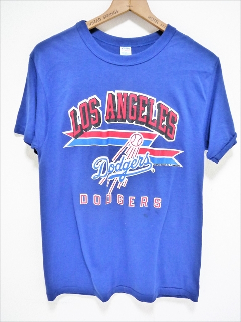 80’ｓ ビンテージ Champion チャンピオン Los Angeles DODGERS ドジャース Tシャツ 半袖 MLB 紺 XL プロ野球 メジャーリーグ ベースボール_画像1