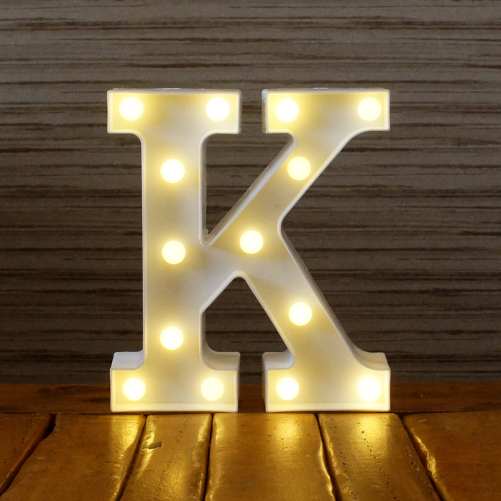 マーキーサイン アルファベット ( K ) LED ライト ランプ 数字 記号 文字 電池式 照明 飾り 光 装飾 誕生日 結婚式 パーティー サプライズ_画像1