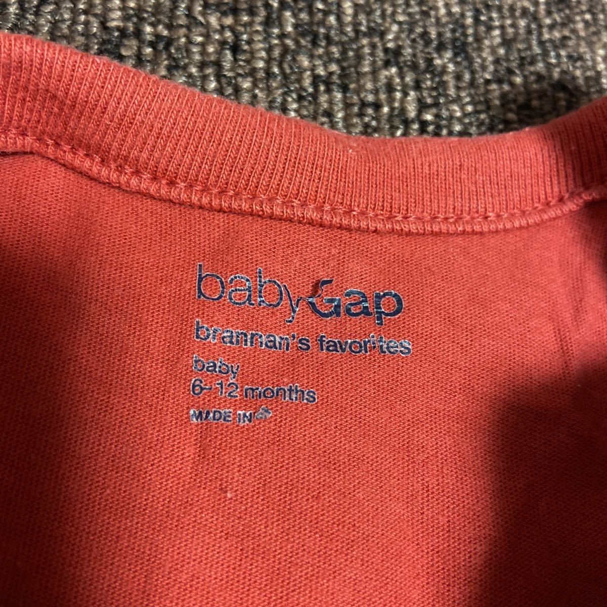 babyGap 半袖ロンパース　赤茶色　6-12months 70cm 重ね着風_画像3