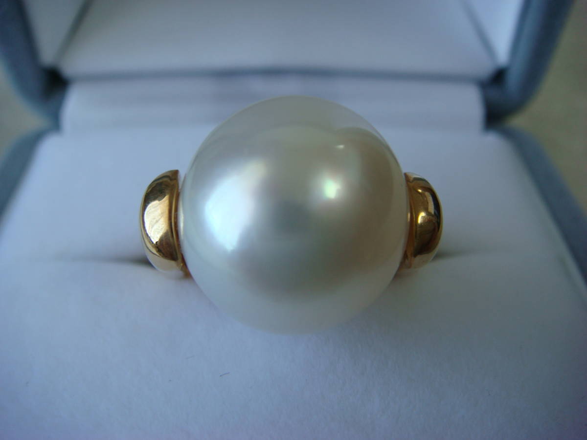 * gorgeous! large White Butterfly pearl 14,8mm k18 judgement document attaching *