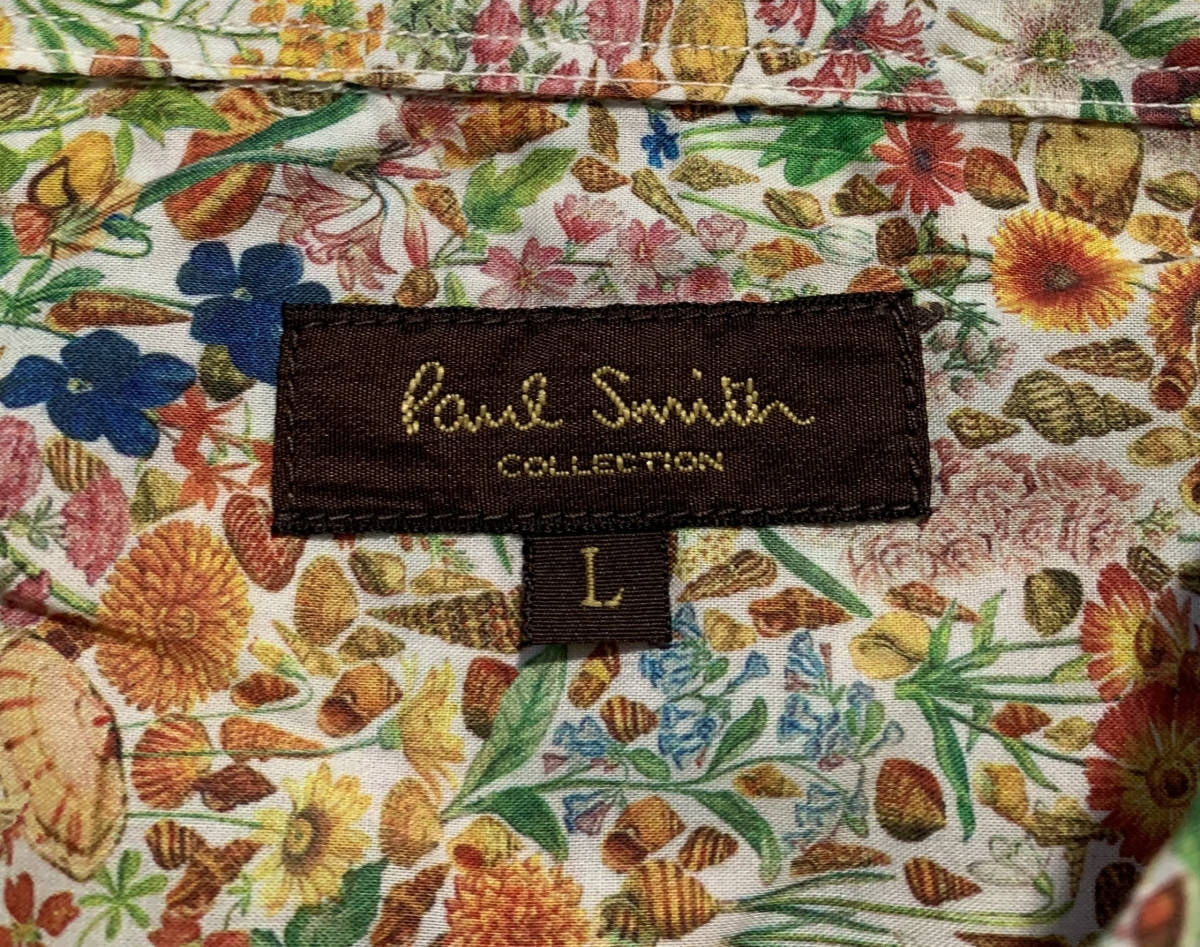 極 定価2.6万 ポールスミス コレクション 花柄 長袖シャツ L メンズ 