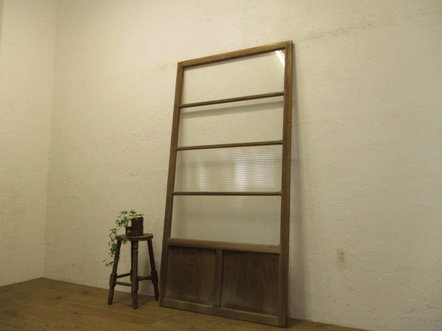 taA067*(2)[H175cm×W89cm]* molding glass. retro old tree frame sliding door * fittings old Japanese-style house reproduction old furniture store furniture reform L under 